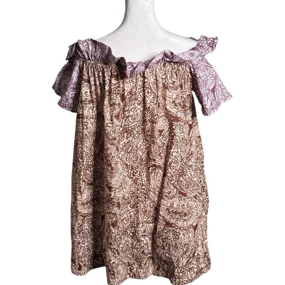 Free People Sophie Off The Shoulder Printed Mini Dress XS - Picture 6 of 12